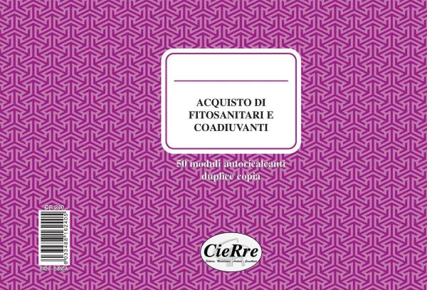 CR240 Blocco acquisto prodotti fitosanitari e coadiuvanti | Cierre