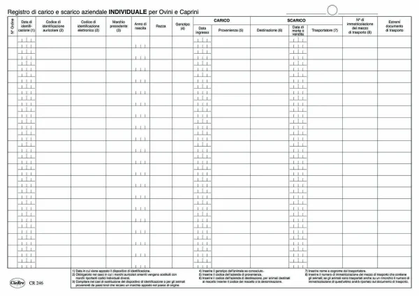 CR246-3 Registro Aziendale Carico/Scarico Suini | Cierre