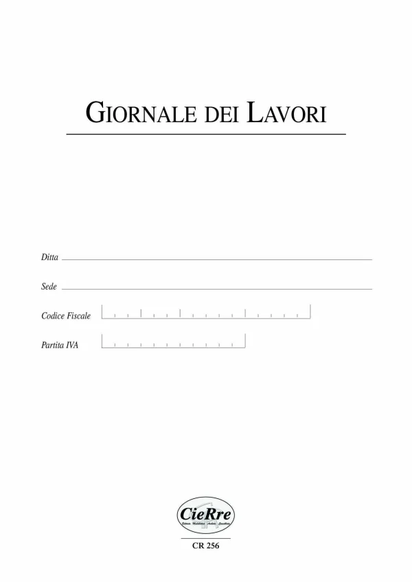 CR256-2 Registro giornale dei lavori | Cierre