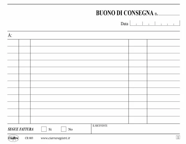CR803-2 Blocco Buoni di Consegna 12×17 a 2 copie | Cierre