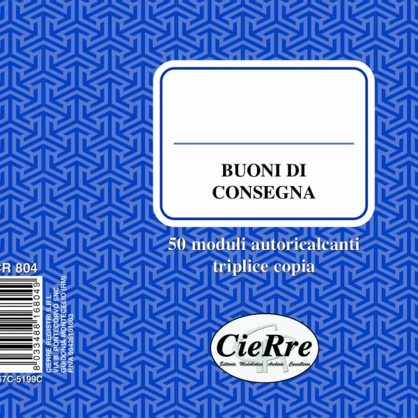 CR804 Blocco Buoni di Consegna 12×17 a 3 Copie | Cierre