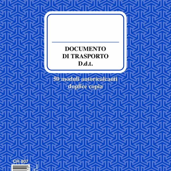 CR807 Blocco DDT a 2 Copie 15x23 | Cierre