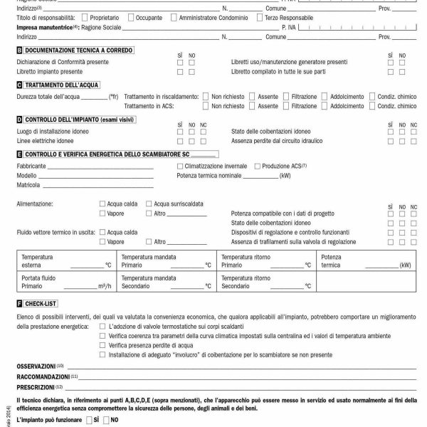 CR846 Rapporto di controllo di efficienza energetica Tipo 3 (Scambiatori) | Cierre