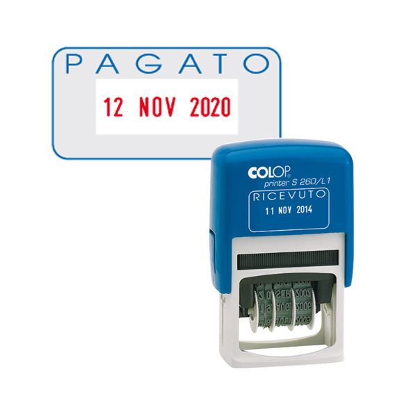 Timbro S260/L2 (Datario + Pagato) | Colop