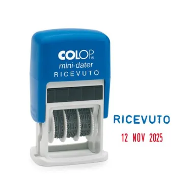 timbro-mini-s160-l2-datario-ricevuto-4mm-autoinchiostrante-colop Timbro S160/L2 (Datario + Ricevuto) | Colop