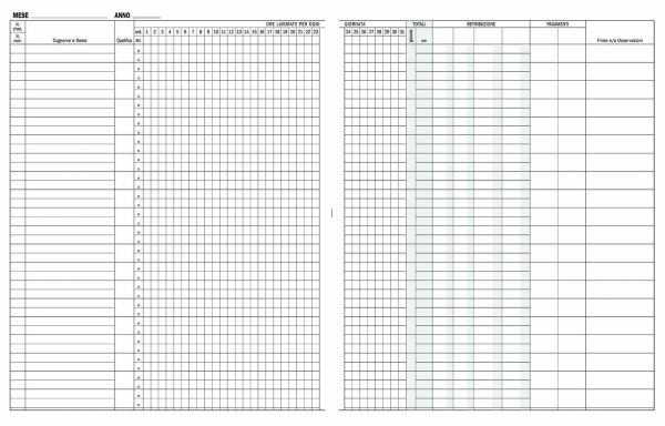 Registro presenze mensili | Cierre