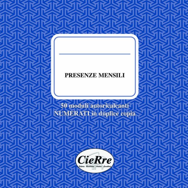 CR337N Blocco presenze mensili | Cierre