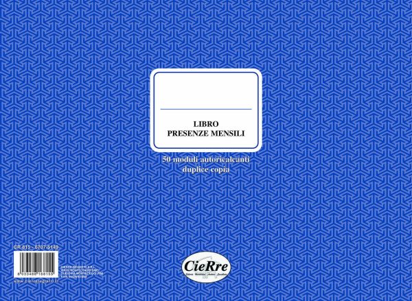 CR815 Blocco presenze mensili non numerato | Cierre