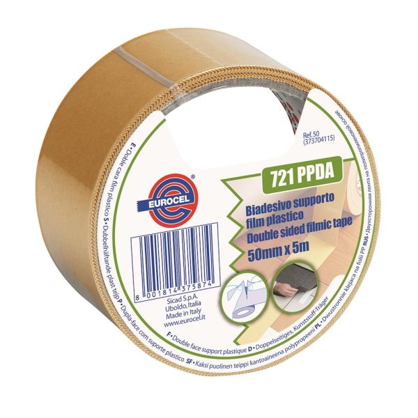 Nastro biadesivo con supporto in film 50x5m