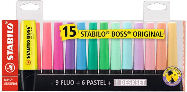 Conf. 15 evidenziatori Stabilo Boss