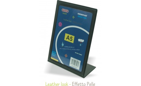 Porta depliant A5 in PVC effetto pelle | Wiler