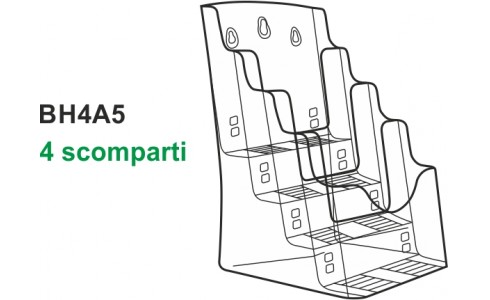 Porta depliant 4 scomparti A5 | Wiler