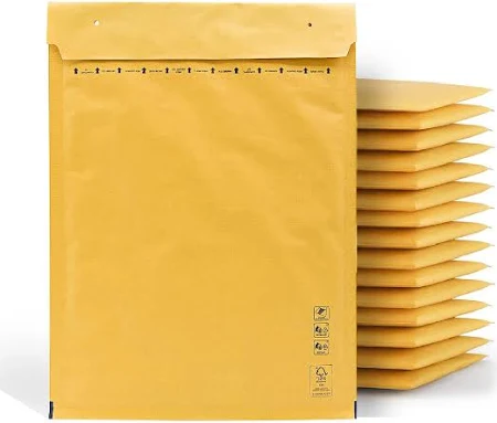 50 Buste Imbottite Gialle 37x48 Cm - Buste Pluriball Per Spedizioni, Riciclabili, Ideali Per Ecommerce