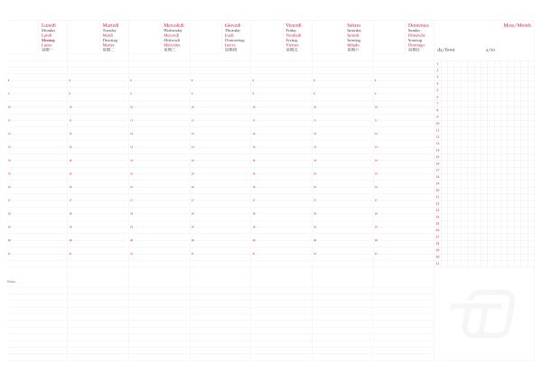 Agenda settimanale perpetua Desk Planner 35x25 | InTempo