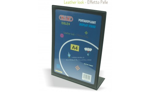 Porta depliant a L effetto pelle PVC A4 | Wiler