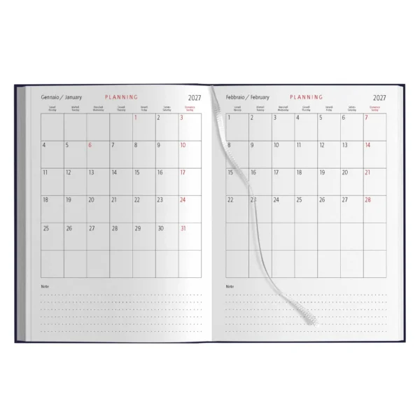 Agenda giornaliera Gommato 15x21 | Cierre