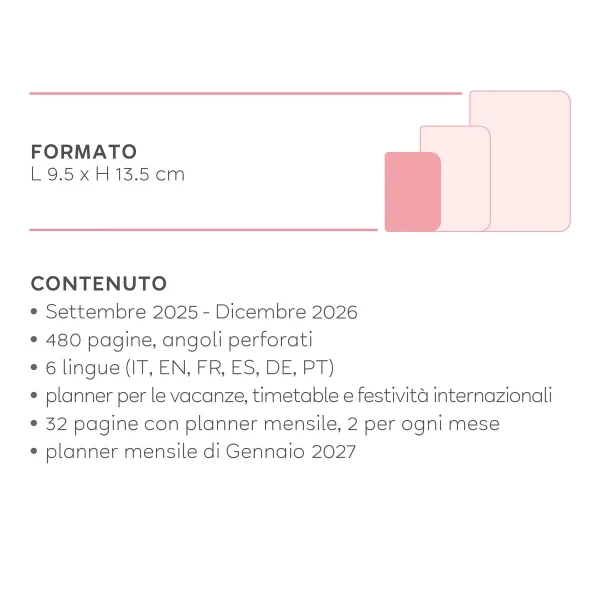 Agenda giornaliera 16 mesi 9,5x13,5 | Legami Milano
