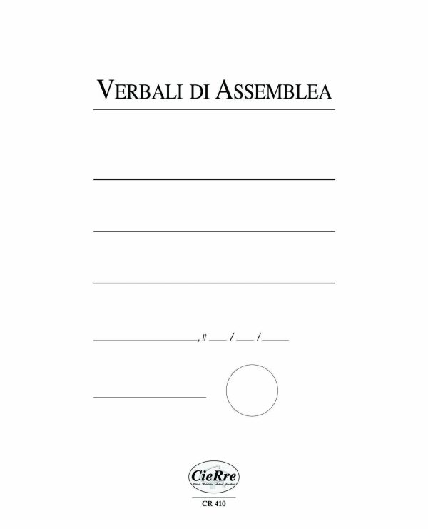 CR410-2 Registro verbali di assemblea generale | Cierre