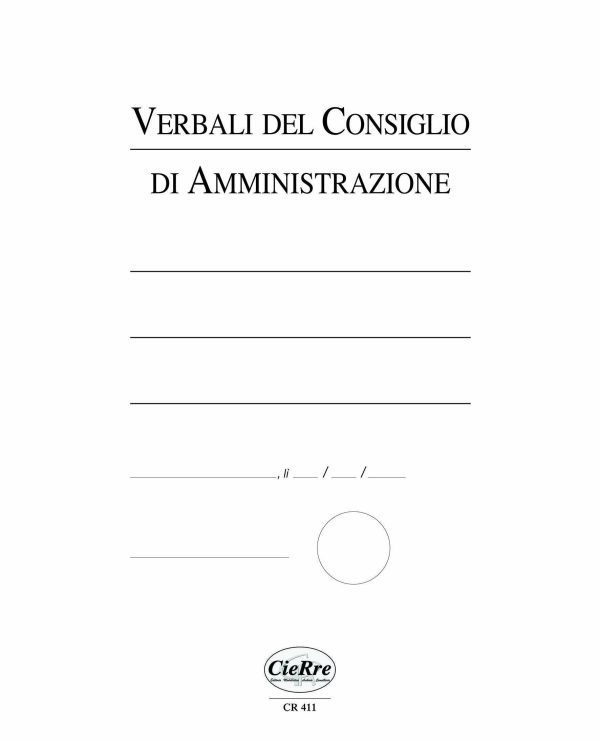 CR411-2 Registro verbali del consiglio di amministrazione | Cierre
