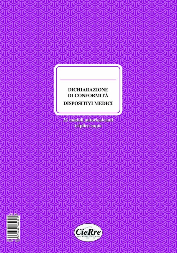 CR489-1 Blocco dichiarazione di conformità dispositivi medici | Cierre