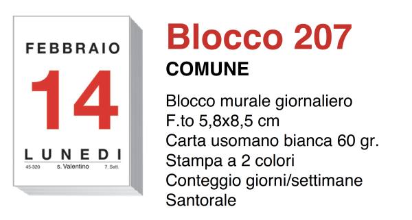 BLOCCO_207_n5m9-9n Calendario a blocco Comune Diritto 5,8x8,5 | Cierre