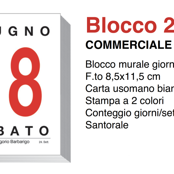 Calendario a blocco Commerciale 8,5x11,5 | Cierre