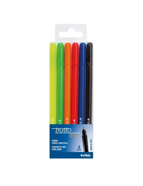 tratto-pen-fila-05-mm-807800-assortiti-conf-6 Confezione 6 penne assortite | Tratto Pen