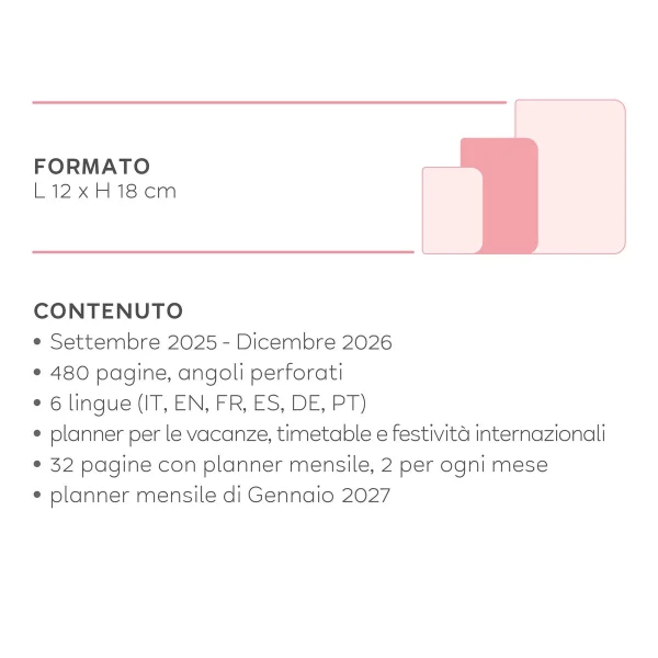 Agenda giornaliera 16 mesi 12x18 | Legami Milano