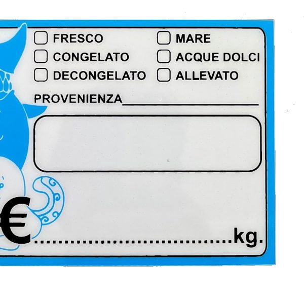 Kit completo segnaprezzi PVC pescheria